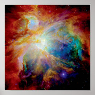 Orion Nebula Hubble Spitzer Telescope Space Photo Poster