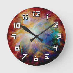 Orion Nebula Hubble Spitzer Telescope Space Photo Round Clock