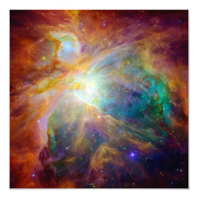 Orion Nebula (Hubble & Spitzer Telescopes) Photo Print (Front)