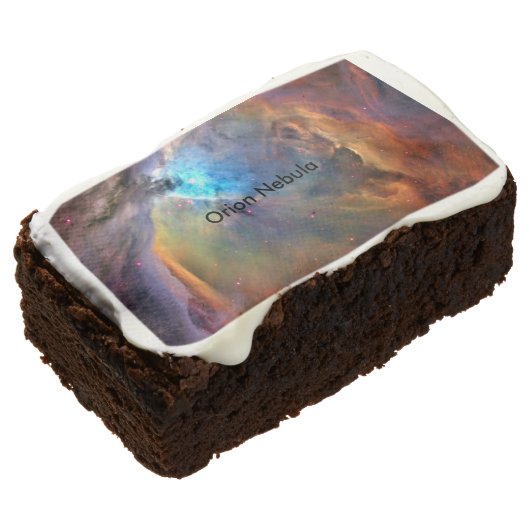Orion Nebula Space Galaxy Chocolate Brownie (Angled)