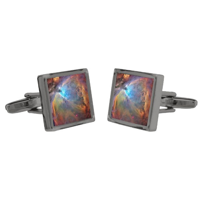 Orion Nebula Space Galaxy Cufflinks (Angled)
