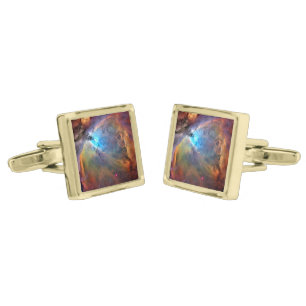 Orion Nebula Space Galaxy Gold Cufflinks