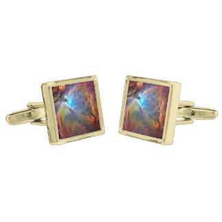 Orion Nebula Space Galaxy Gold Cufflinks