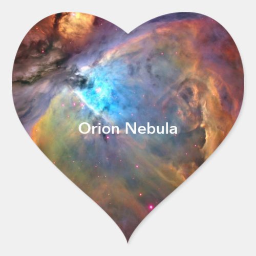 Orion Nebula Space Galaxy Heart Sticker