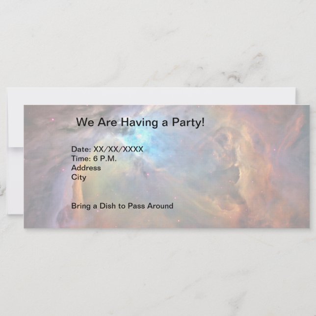 Orion Nebula Space Galaxy Invitation (Back)