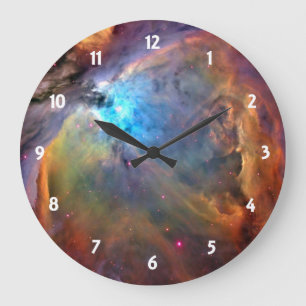 Orion Nebula Space Galaxy Large Clock