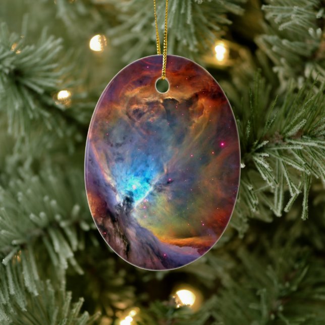 Orion Nebula Space Galaxy low contrast Ceramic Ornament (Tree)