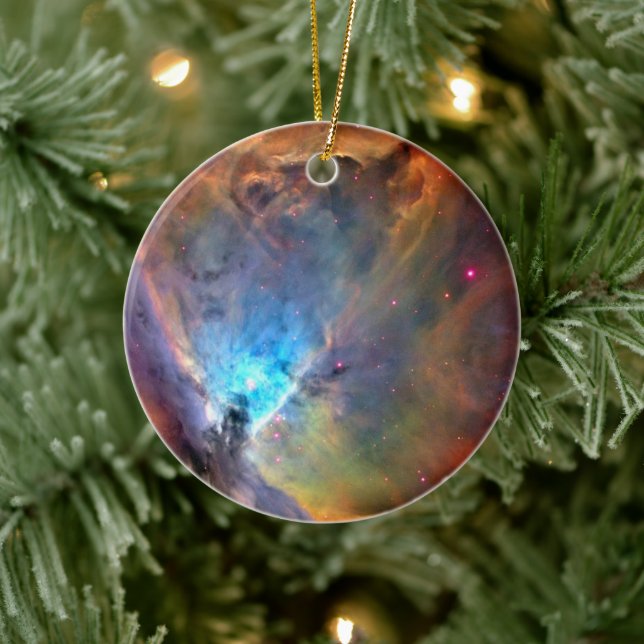 Orion Nebula Space Galaxy low contrast Ceramic Ornament (Tree)