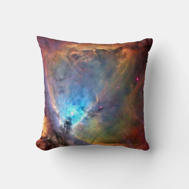 Orion Nebula Space Galaxy low contrast Throw Pillow (Front)
