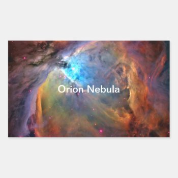 Orion Nebula Space Galaxy Rectangular Sticker by galaxyofstars at Zazzle