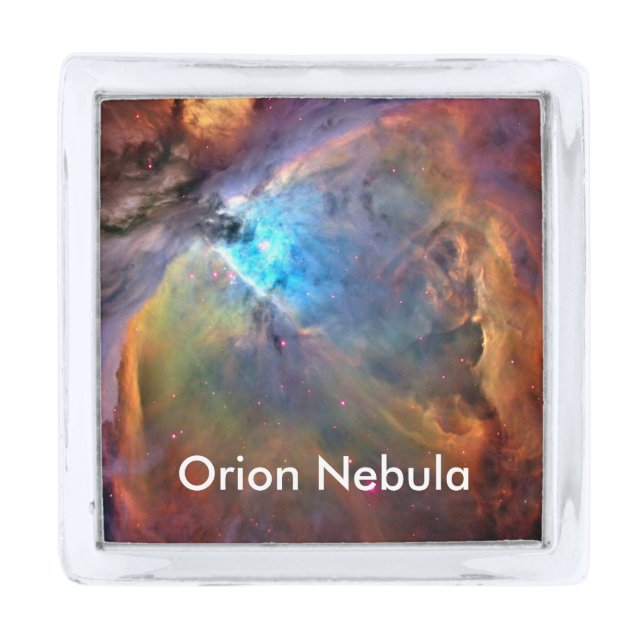 Orion Nebula Space Galaxy Silver Finish Lapel Pin (Front)