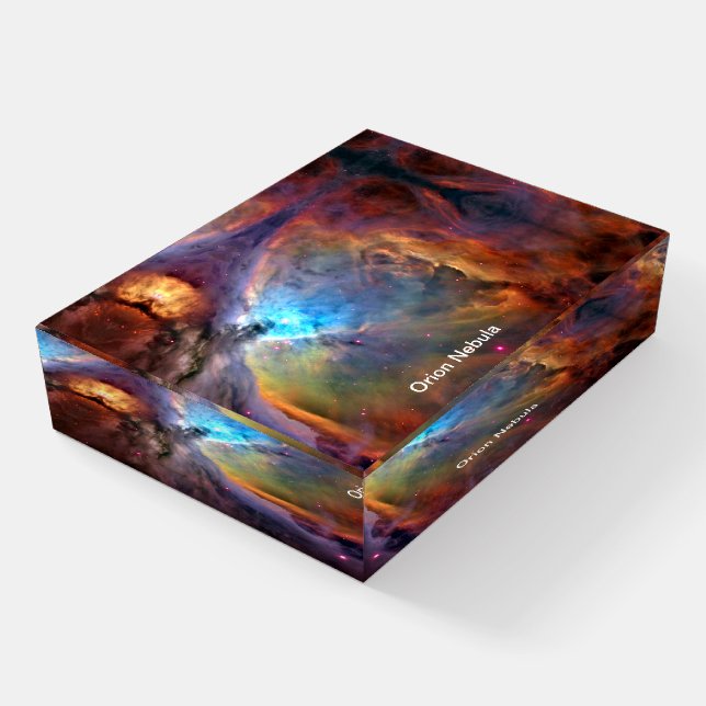 Orion Nebula Space Galaxy Stars in Space Paperweight (Angled)