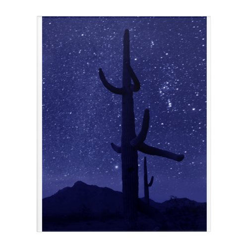 Orion Over Saguaros at Picacho Peak Acrylic Print