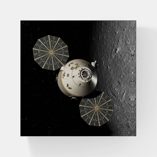 Orion Spacecraft in Lunar Orbit Paperweight
