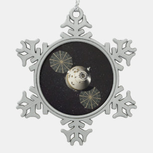 Orion Spacecraft Snowflake Pewter Christmas Ornament