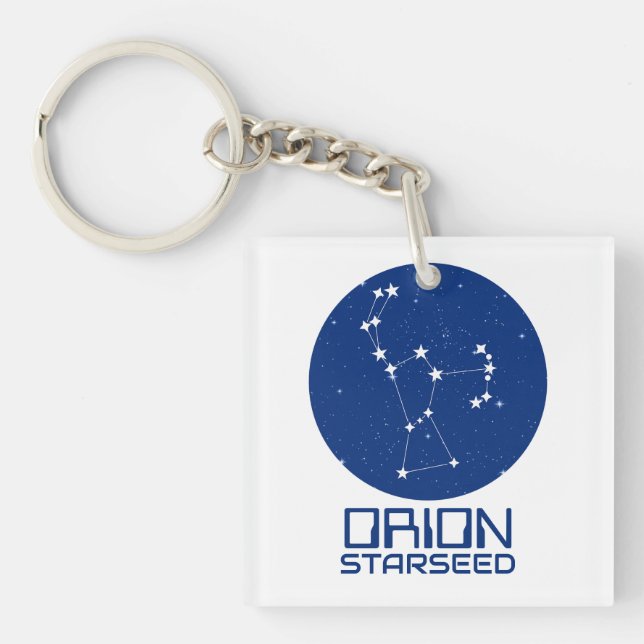 Orion Starseed Keychain – Blue & White Design (Front)