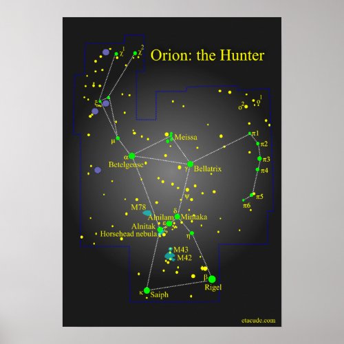 Orion the Great Hunter Constellation Poster