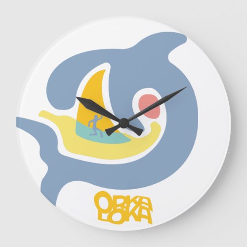 ORKA LOKA  ORCA LOCA BY MASANSER pixelat Large Clock