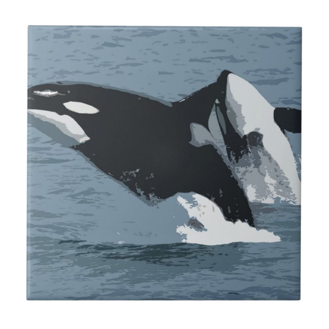 Orka Whale Ceramic Tile (Front)