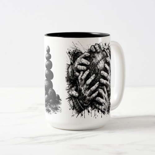 Orkney Ba Grasping Hands Two-Tone Coffee Mug