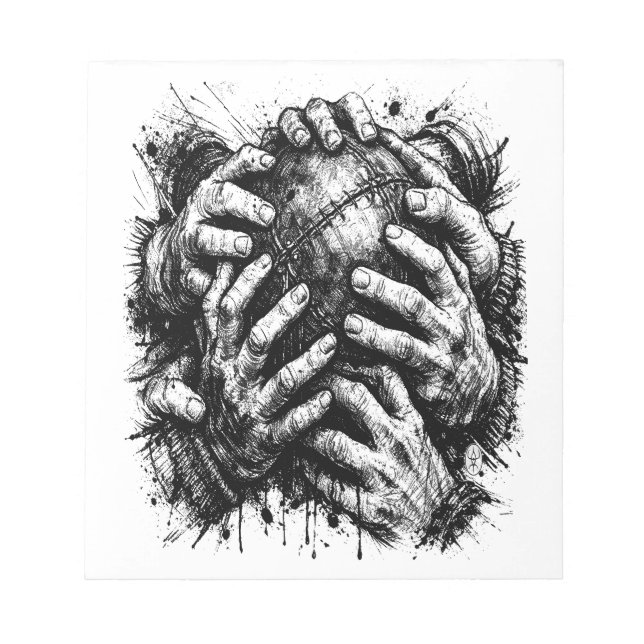 Orkney Dark Art Ink Illustration – Grasping Hands  Notepad (Front)