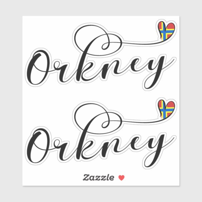 Orkney Flag in Heart, Northern Isles, Scotland Sticker (Sheet)
