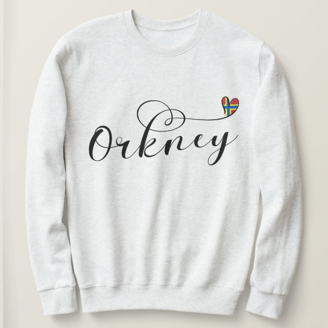 Orkney Flag in Heart, Northern Isles, Scotland Sweatshirt (Design Front)