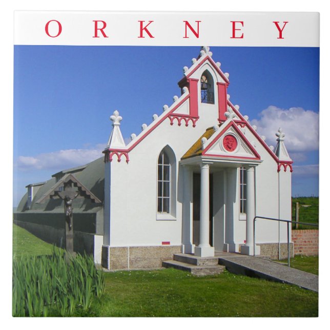 Orkney Italian Chapel view ceramic tile (Front)