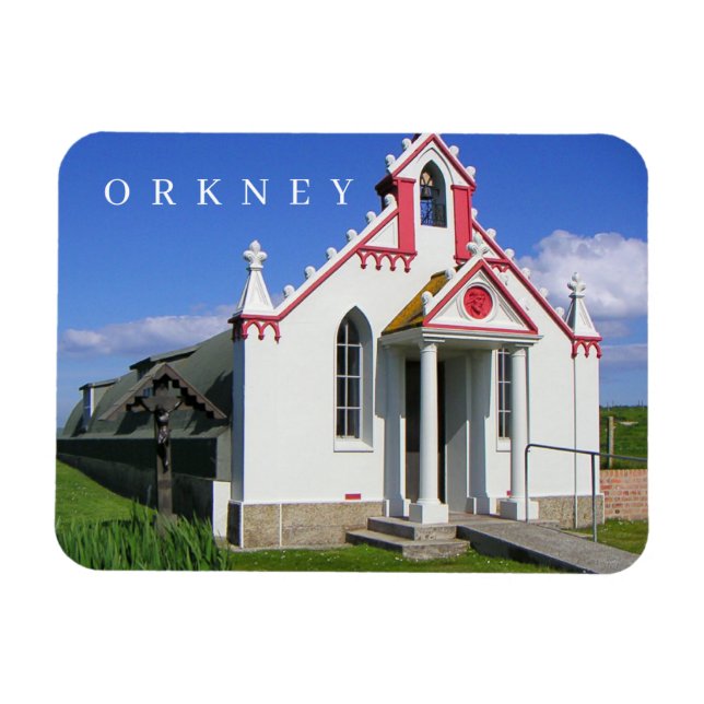 Orkney Italian Chapel view fridge magnet (Horizontal)
