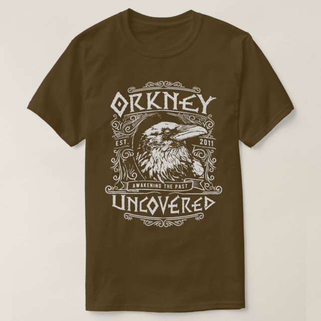 Orkney Uncovered Raven T-Shirt (Design Front)