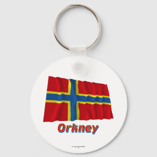 Orkney Waving Flag with Name Keychain