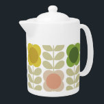 Orla Kiely Vintage, Charm Summer Flower Stem Teapot<br><div class="desc">This lovely pattern brings a delightful sense of nostalgia and a touch of summer warmth to your home! Just picture your kitchen and dining ware beautifully decorated with cheerful flowers from Orla Kiely's signature stems in soothing navy, olive green, sunny yellow, and gentle peach. It truly creates a cozy atmosphere...</div>