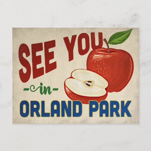 Orland Park Illinois Apple _ Vintage Travel Postcard