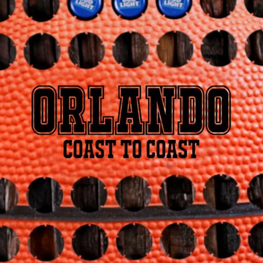 Orlando Basketball Shaped Wooden Beer Cap Map (Front)