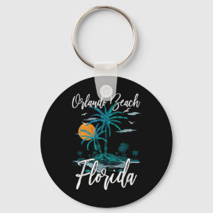Orlando Beach Florida Family Vacation Palm Tree Su Keychain