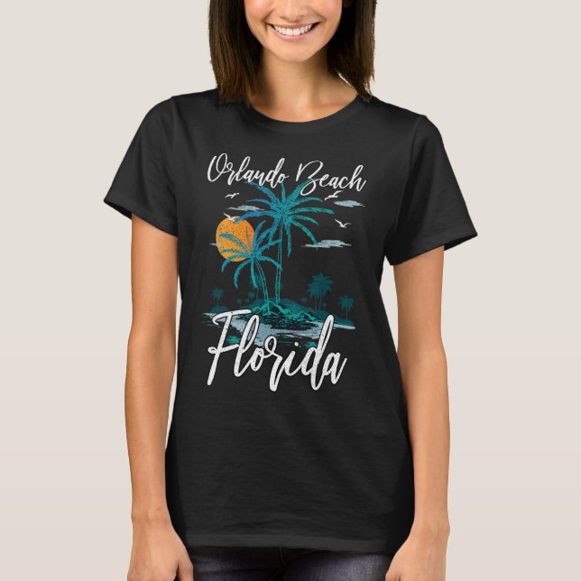 Orlando Beach Florida Family Vacation Palm Tree Su T-Shirt (Front)
