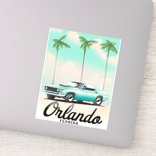 Orlando Dusk Florida travel poster Sticker