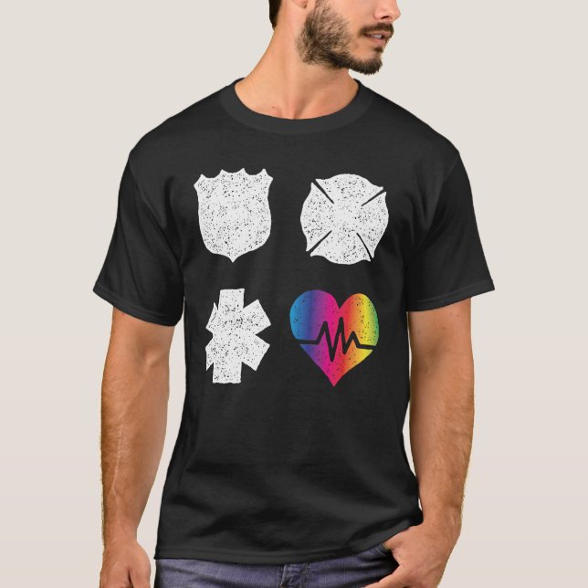 Orlando First Responders Pulse Heart Love T-Shirt (Front)