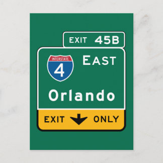 Orlando, FL Road Sign Postcard