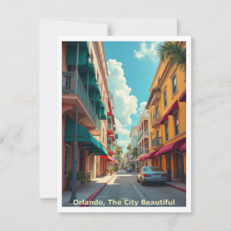 Orlando FL The City Beautiful, Travel Style Postcard