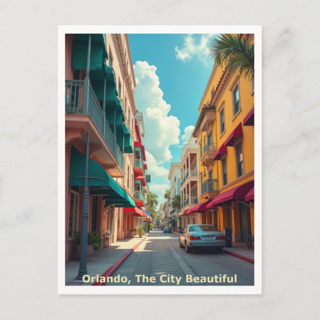 Orlando FL The City Beautiful, Travel Style  Postcard (Front)