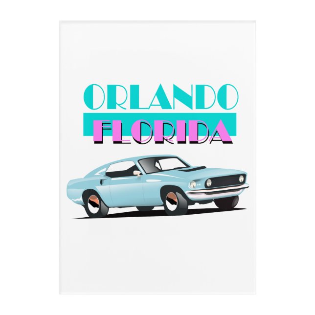 Orlando Florida 80s poster Acrylic Print (Front)