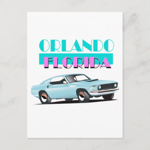 Orlando Florida 80s poster Postcard