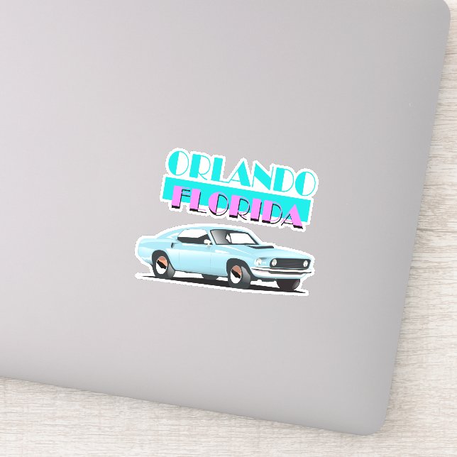 Orlando Florida 80s poster Sticker (Detail)