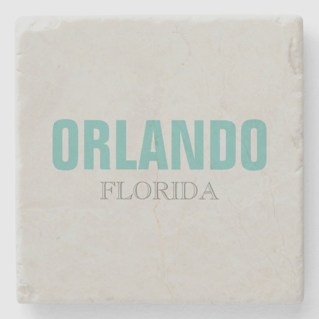 Orlando Florida Beach Style Stone Coaster (Front)
