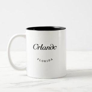 Orlando Florida Black Font Two-Tone Coffee Mug
