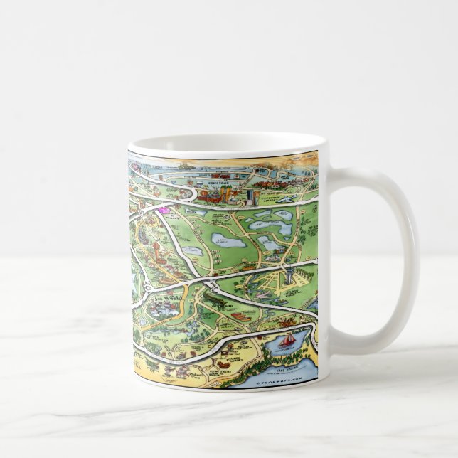 Orlando Florida Cartoon Map Coffee Mug (Right)