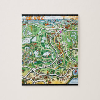 Orlando Florida Cartoon Map Jigsaw Puzzle