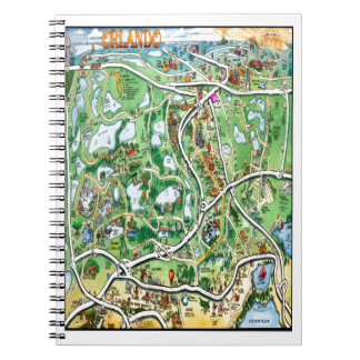 Orlando Florida Cartoon Map Notebook