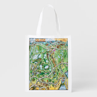 Orlando Florida Cartoon Map Reusable Grocery Bag
